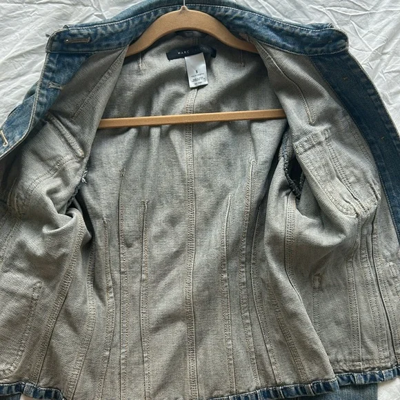 MARC by MARC JACOBS Y2K Size 6 Blue Cotton Distressed Jean Jacket - Picture 9 of 9